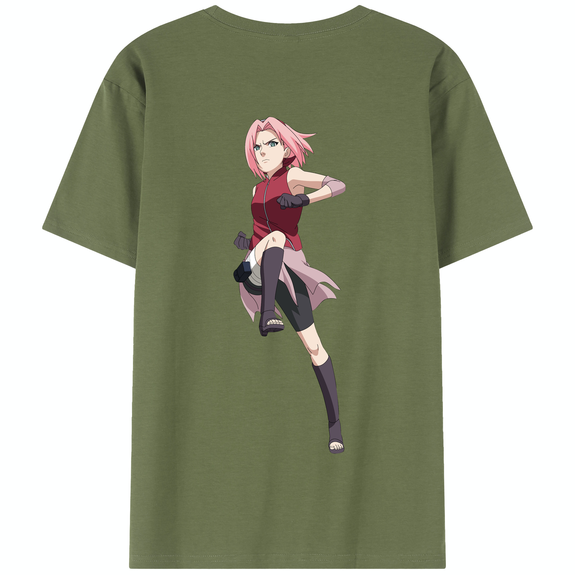（画像用） NARUTO -ナルト- 春野サクラ Haruno Sakura 綿100％半袖Tシャツ（背面プリント）